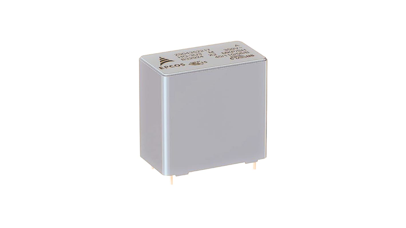 EPCOS B32922 Polypropylene Film Capacitor, 305V ac, ±20%, 100nF, Through Hole