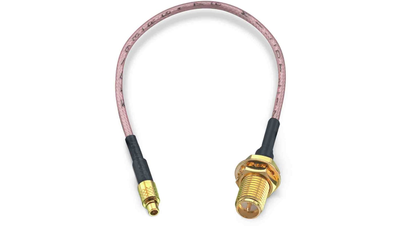 Wurth Elektronik Female RP-SMA to Male MMCX Coaxial Cable, 152.4mm, RG178 Coaxial, Terminated