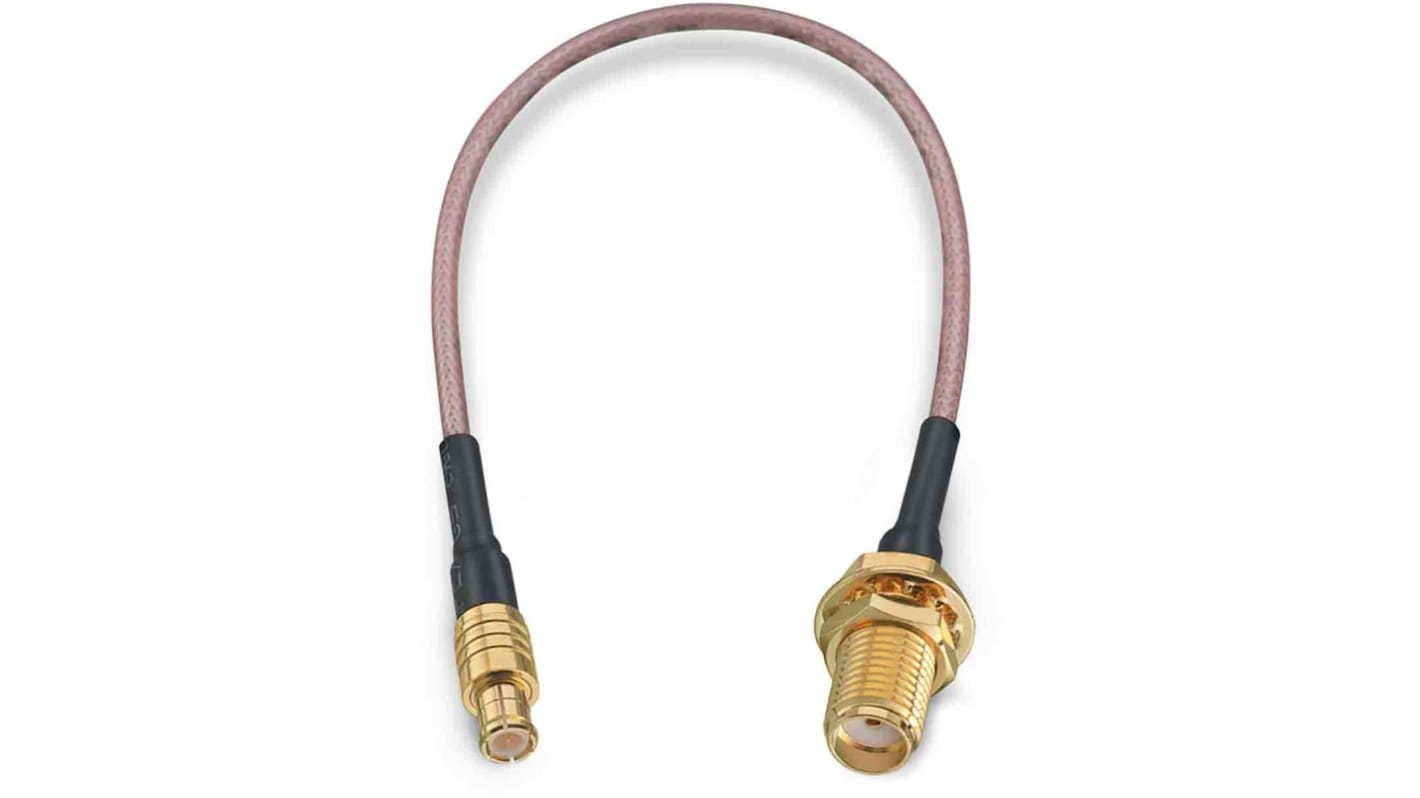 Wurth Elektronik Female SMA to Male MCX Coaxial Cable, 152.4mm, RG178 Coaxial, Terminated