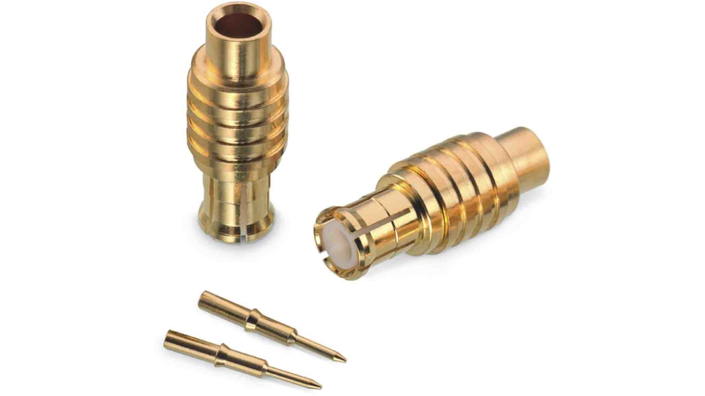 Wurth Elektronik WR-MCX Series, Plug Cable Mount MCX Connector, 50Ω, Solder Termination, Straight Body