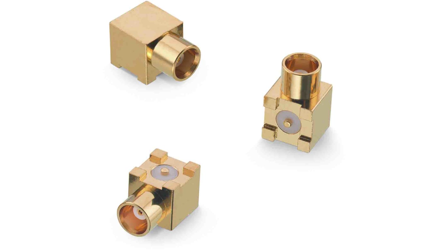 Wurth Elektronik WR-MCX Series, jack Surface Mount MCX Connector, 50Ω, Solder Termination, Right Angle Body