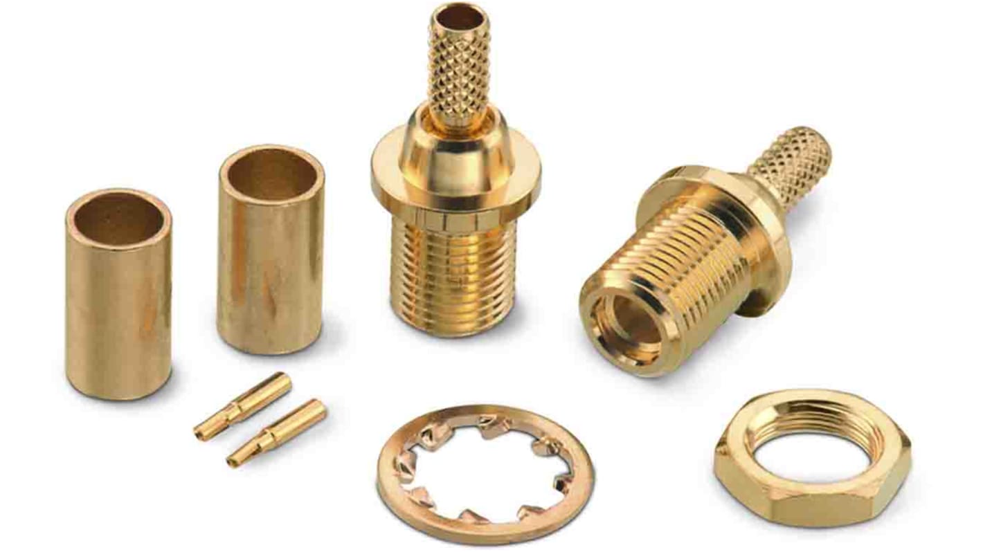 Wurth Elektronik WR-MMCX Series, jack Cable Mount MMCX Connector, 50Ω, Crimp Termination, Straight Body