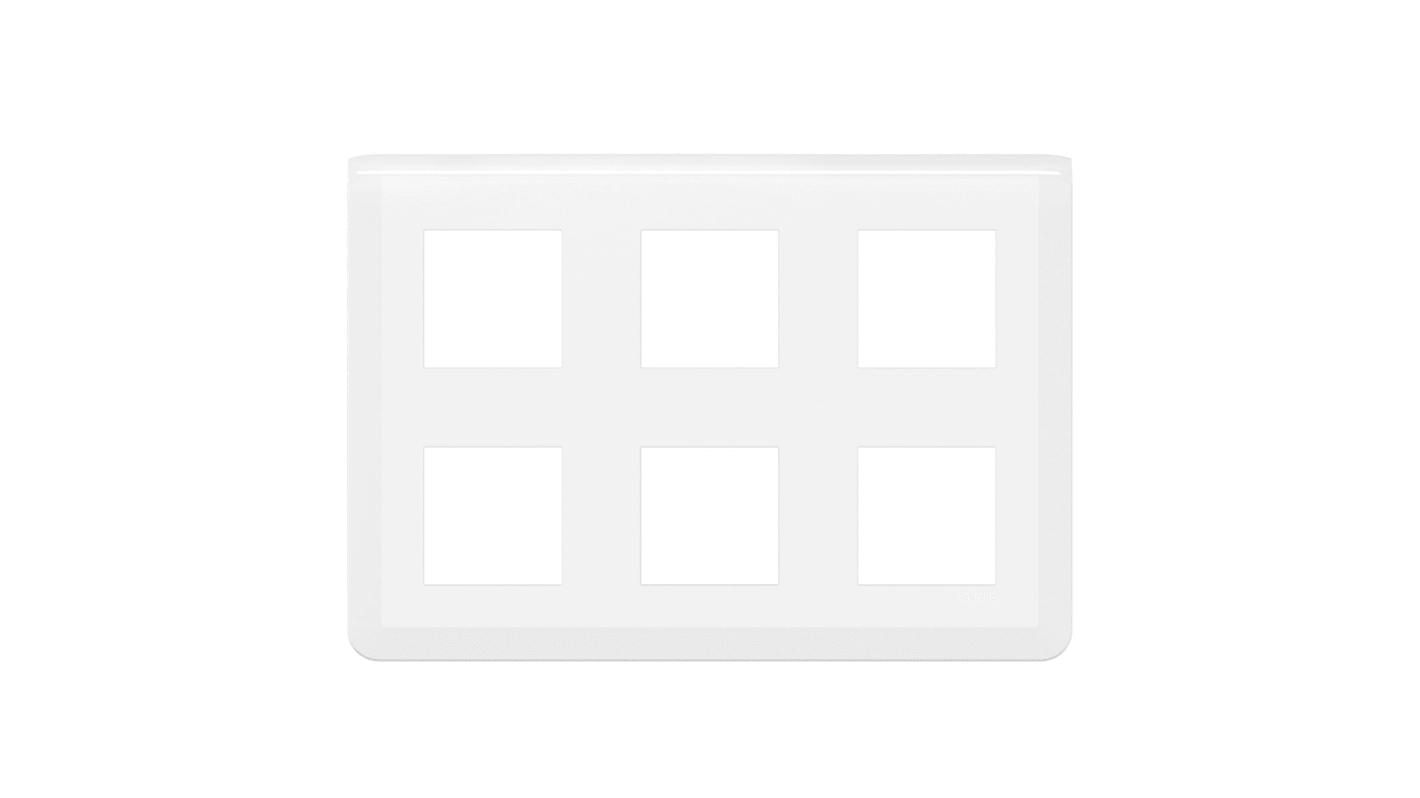 Plaque de finition Legrand Blanc 2 emplacements , série Mosaic