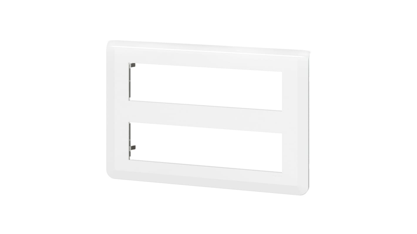 Legrand Frontplade og monteringsplade, Hvid, 2 moduler, 237mm x 166mm