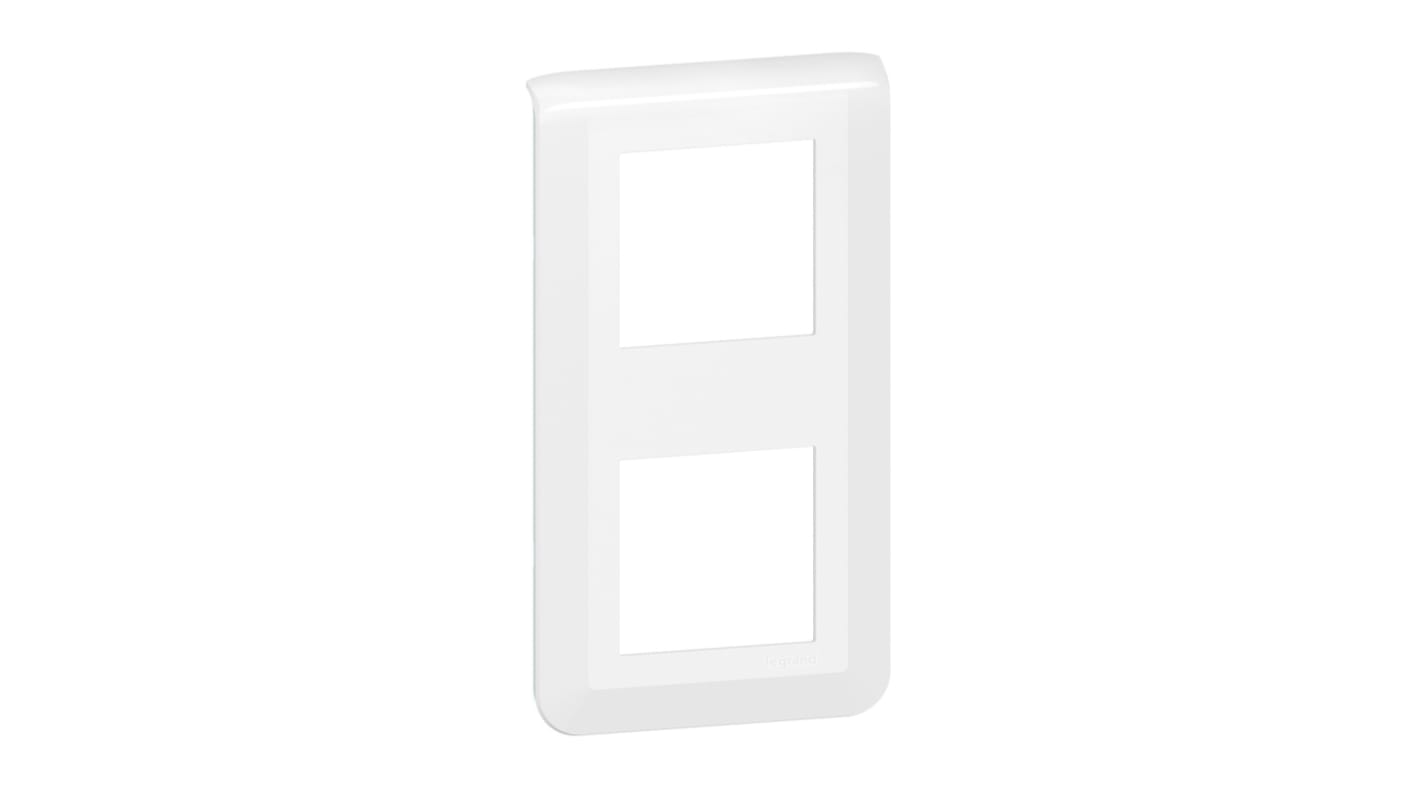 Legrand Frontplade og monteringsplade, Hvid, 2 moduler, 82mm x 153mm