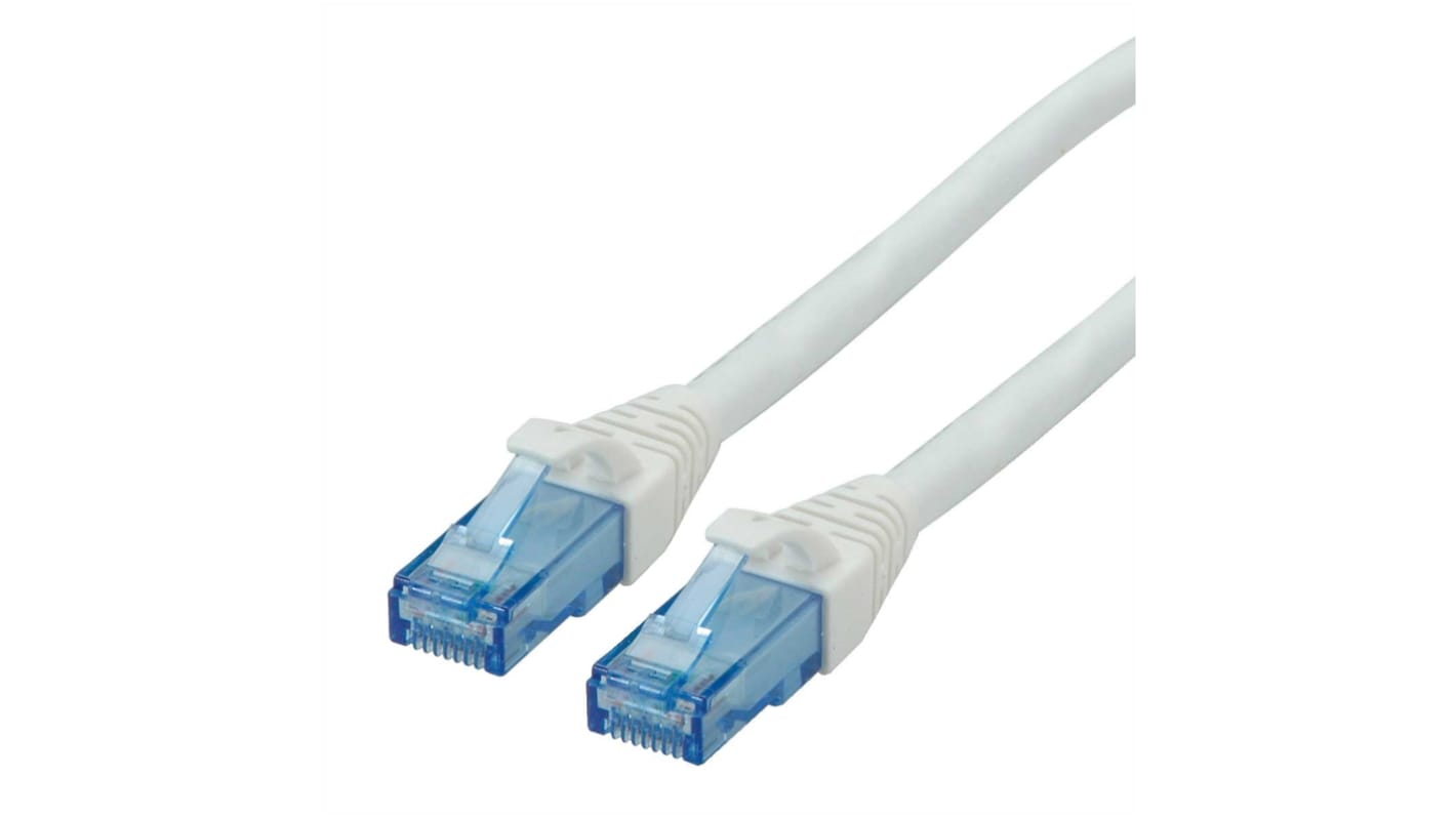 Roline, 1m Cat6a, White RJ45 to Male RJ45 Male, U/UTP Unshielded, Terminated LSZH Sheath