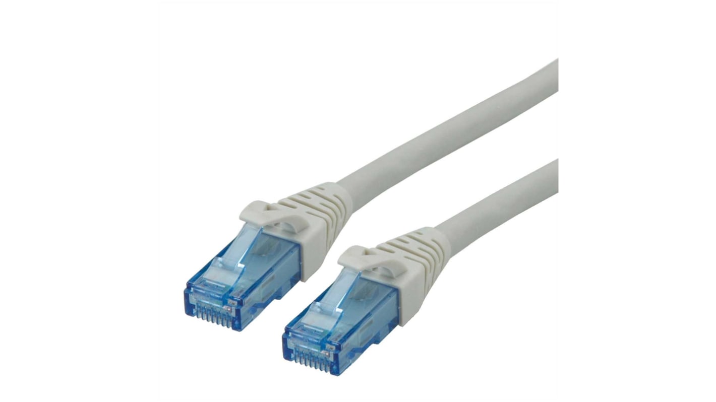 Cable Ethernet Cat6a U/UTP Roline de color Gris, long. 3m, funda de LSZH, Libre de halógenos y bajo nivel de humo (LSZH)