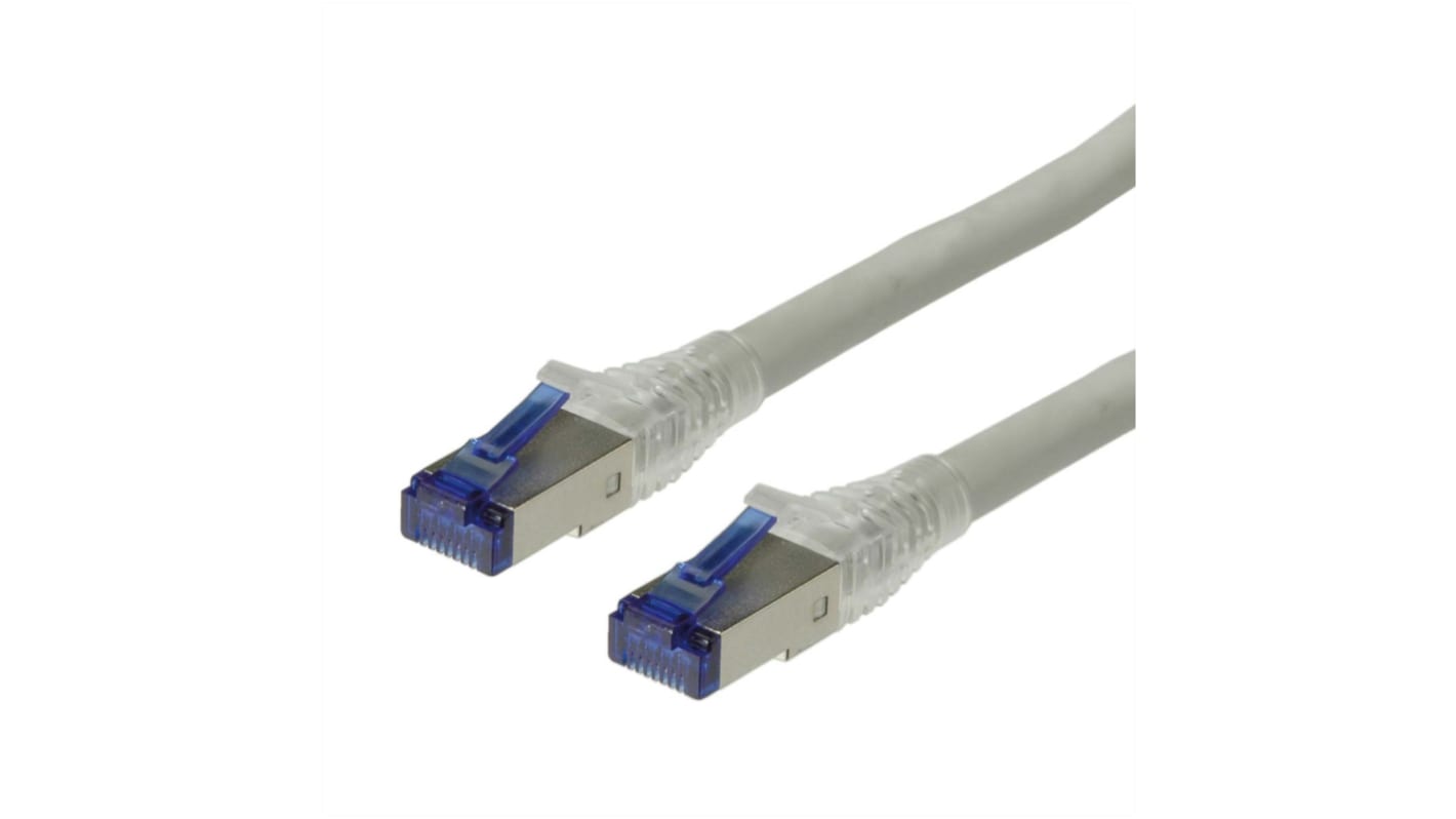 Cable Ethernet Cat6a S/FTP Roline de color Gris, long. 30m, funda de LSZH, Libre de halógenos y bajo nivel de humo