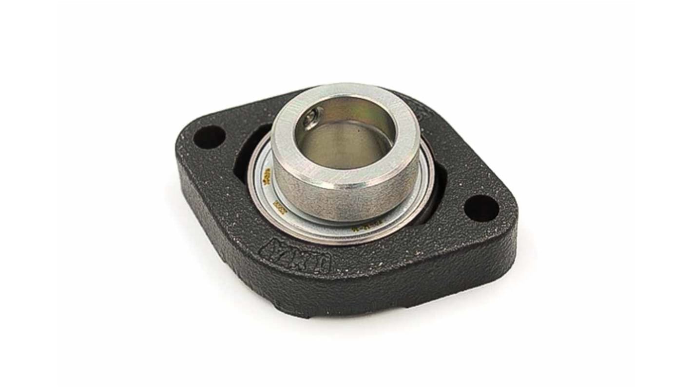 Palier à roulement INA, diam int 30mm, 2 trous de fixations en Fonte