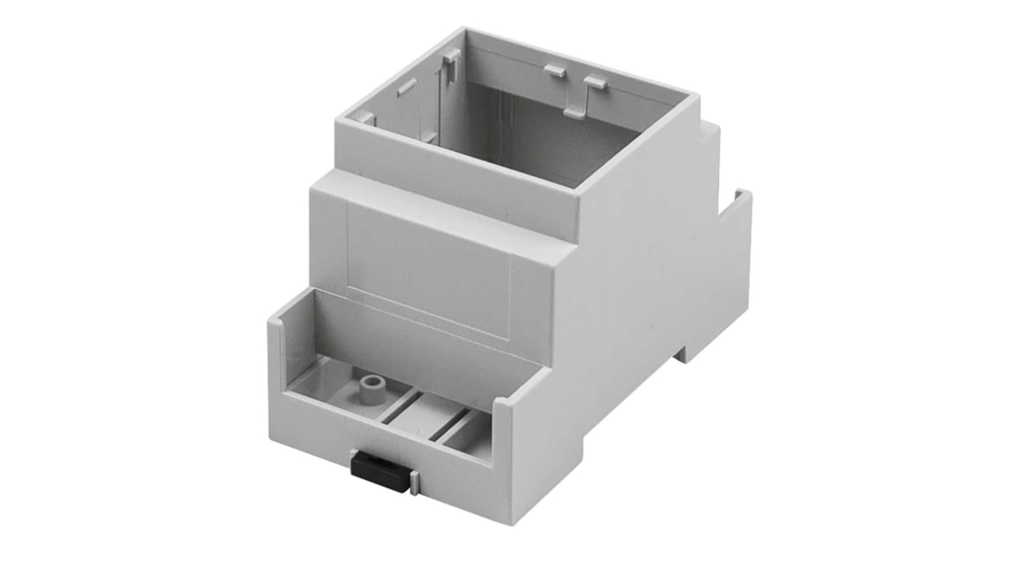 RS PRO Extended Walls Sides, Open Top Enclosure Type, 53.4 x 90 x 58mm, Polycarbonate DIN Rail Enclosure