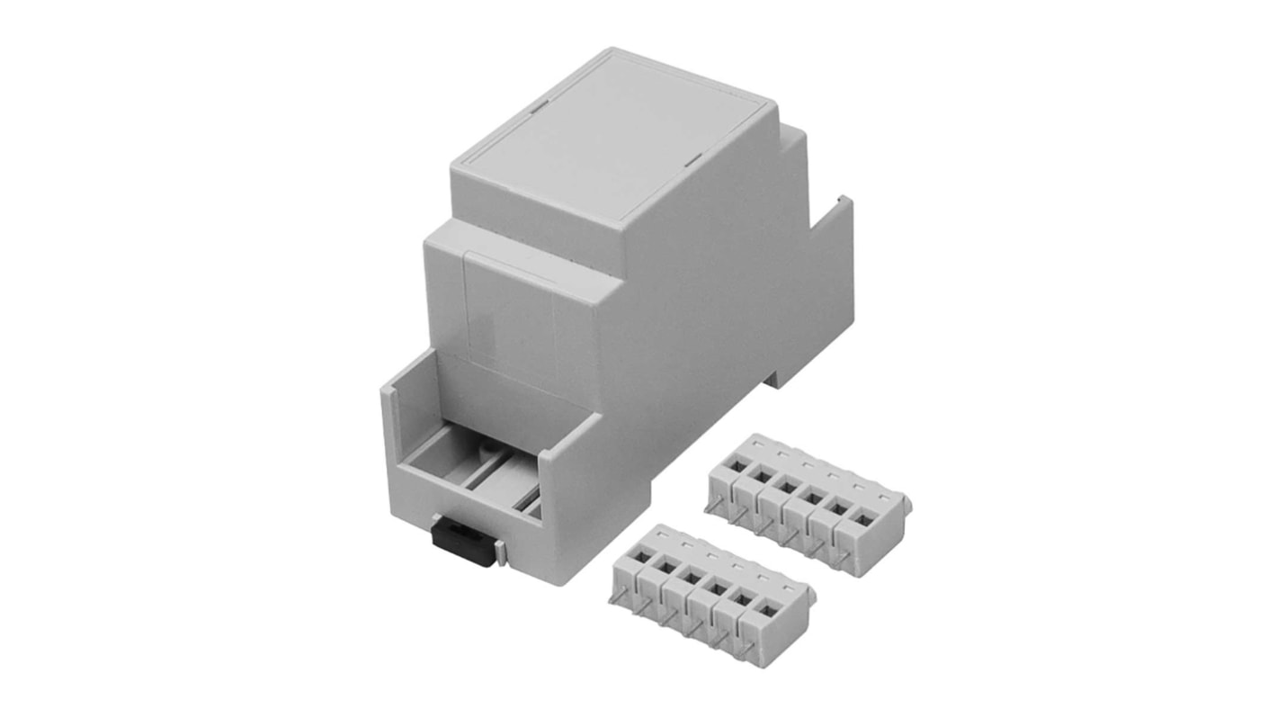 RS PRO Extended Walls/Sides Enclosure Type, 36 x 90 x 58mm, Polycarbonate DIN Rail Enclosure Kit