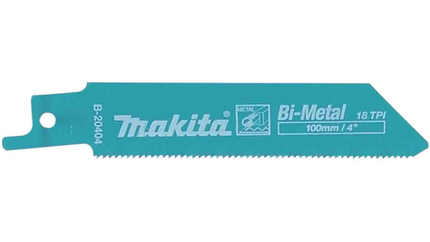 Makita, 18 Teeth Per Inch 100mm Cutting Length Reciprocating Saw Blade, Pack of 5