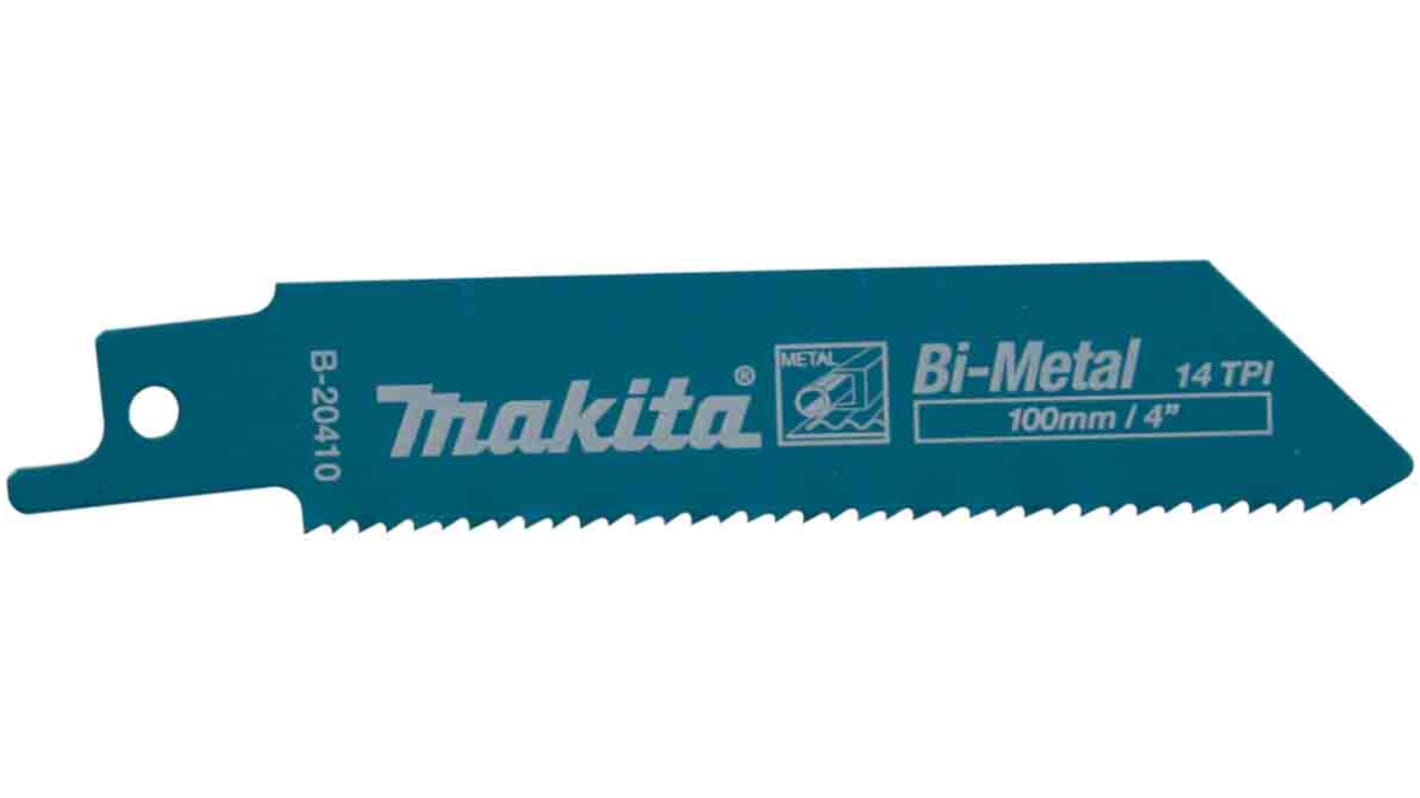 Makita, 14 Teeth Per Inch 100mm Cutting Length Reciprocating Saw Blade, Pack of 5