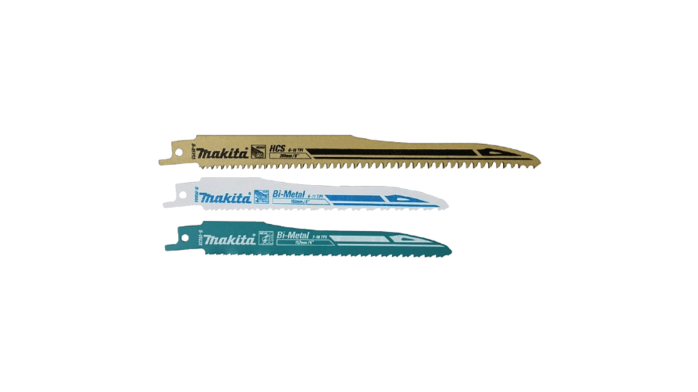 Makita 152mm Cutting Length Reciprocating Saw Blade, Pack of 3