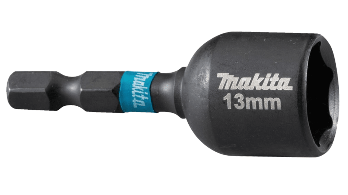 Makita Hexagon Driver Bit, 13 mm Tip, 1/4 in Drive, Hex Drive, 50 mm Overall