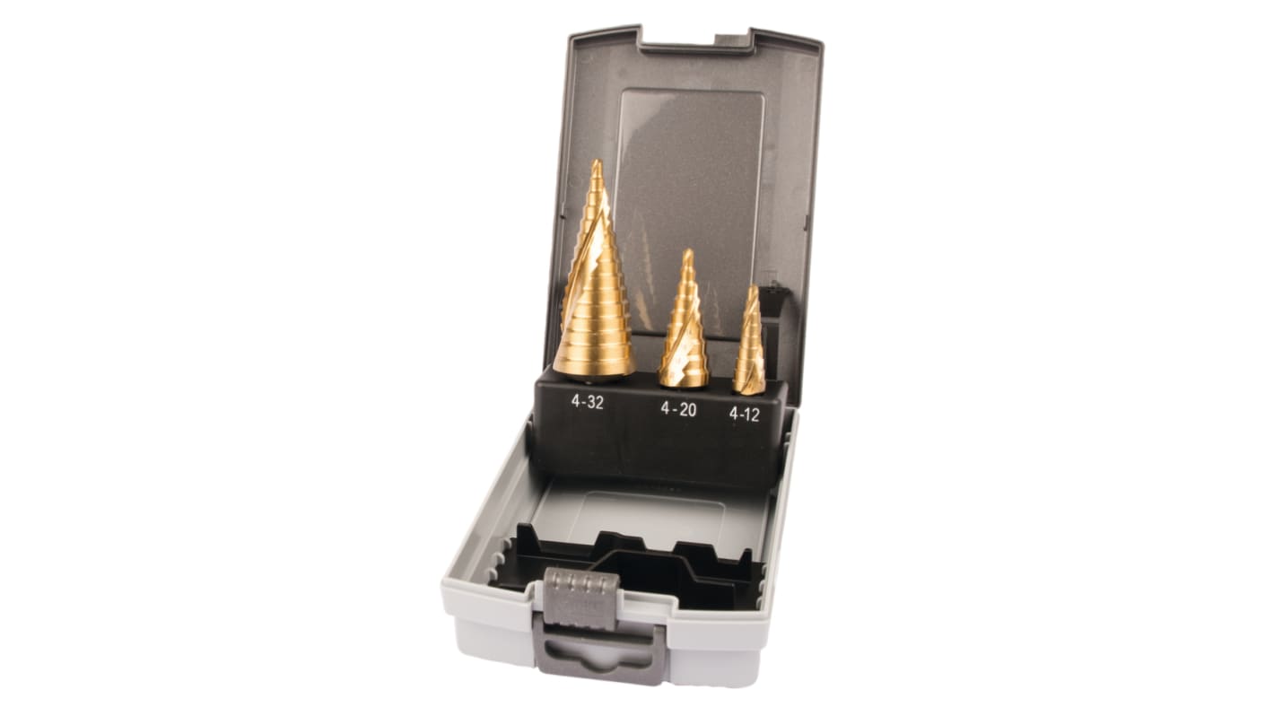 Makita 3-Piece Step Drill Bit Set for Metal, 32mm Max, 4mm Min