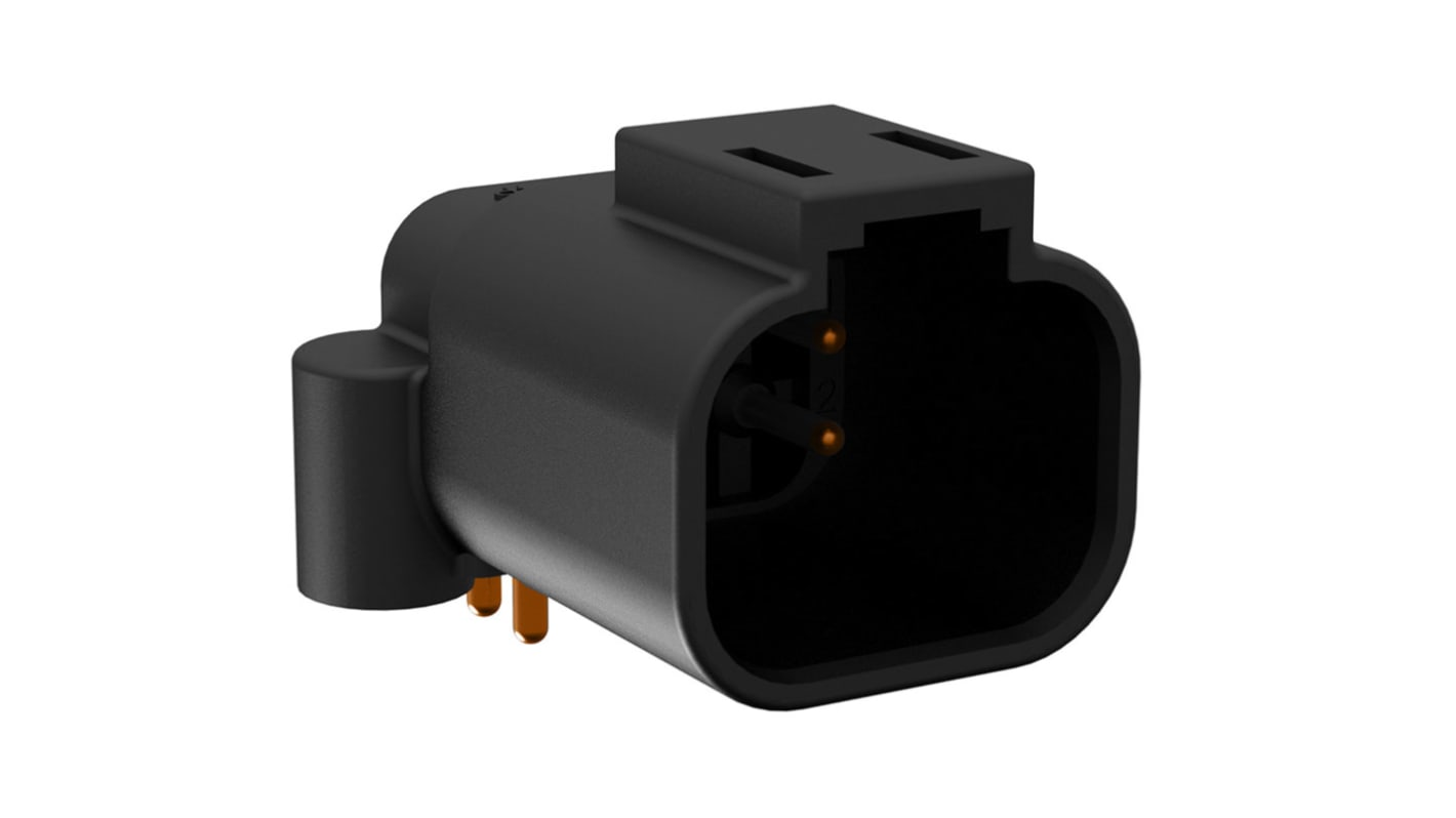 Amphenol Industrial, AT BoardLock Automotive Connector Plug Black PCB 4 Way, Screw Termination ATF13-4P-BM13
