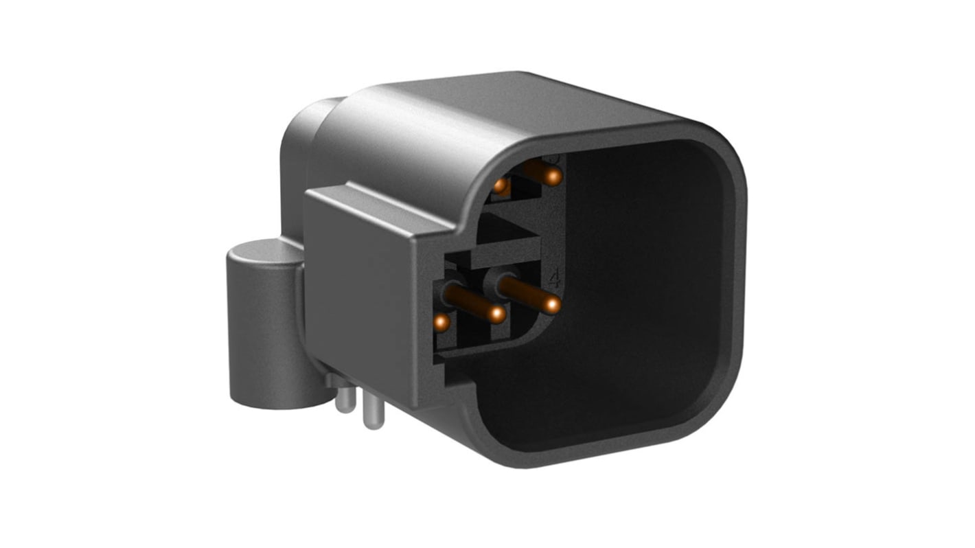 Amphenol Industrial, AT BoardLock Automotive Connector Plug Black PCB 6 Way, Screw Termination ATF13-6P-BM13