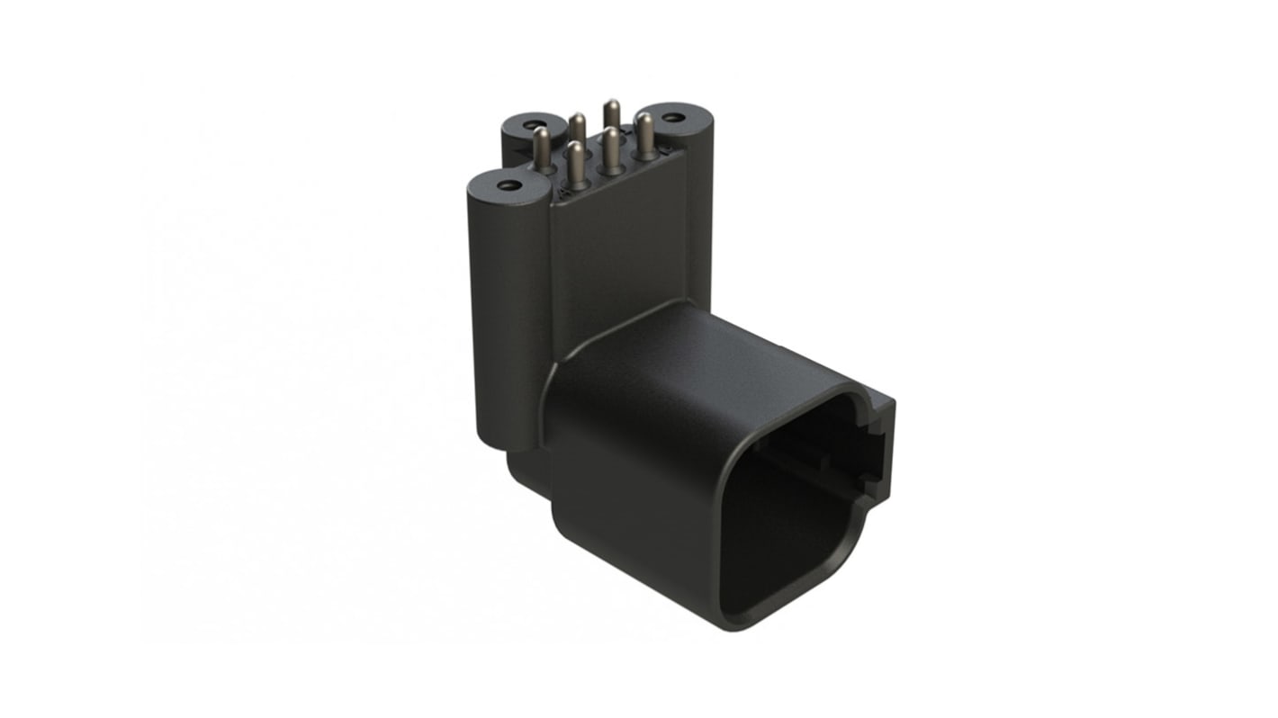 Amphenol Industrial, AT BoardLock Automotive Connector Plug Black PCB 6 Way, Screw Termination ATF13-6P-BM33