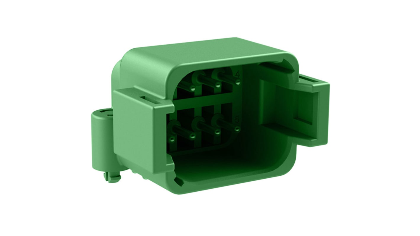 Amphenol Industrial, AT BoardLock Automotive Connector Plug Green PCB 8 Way ATF13-08PC-BM03