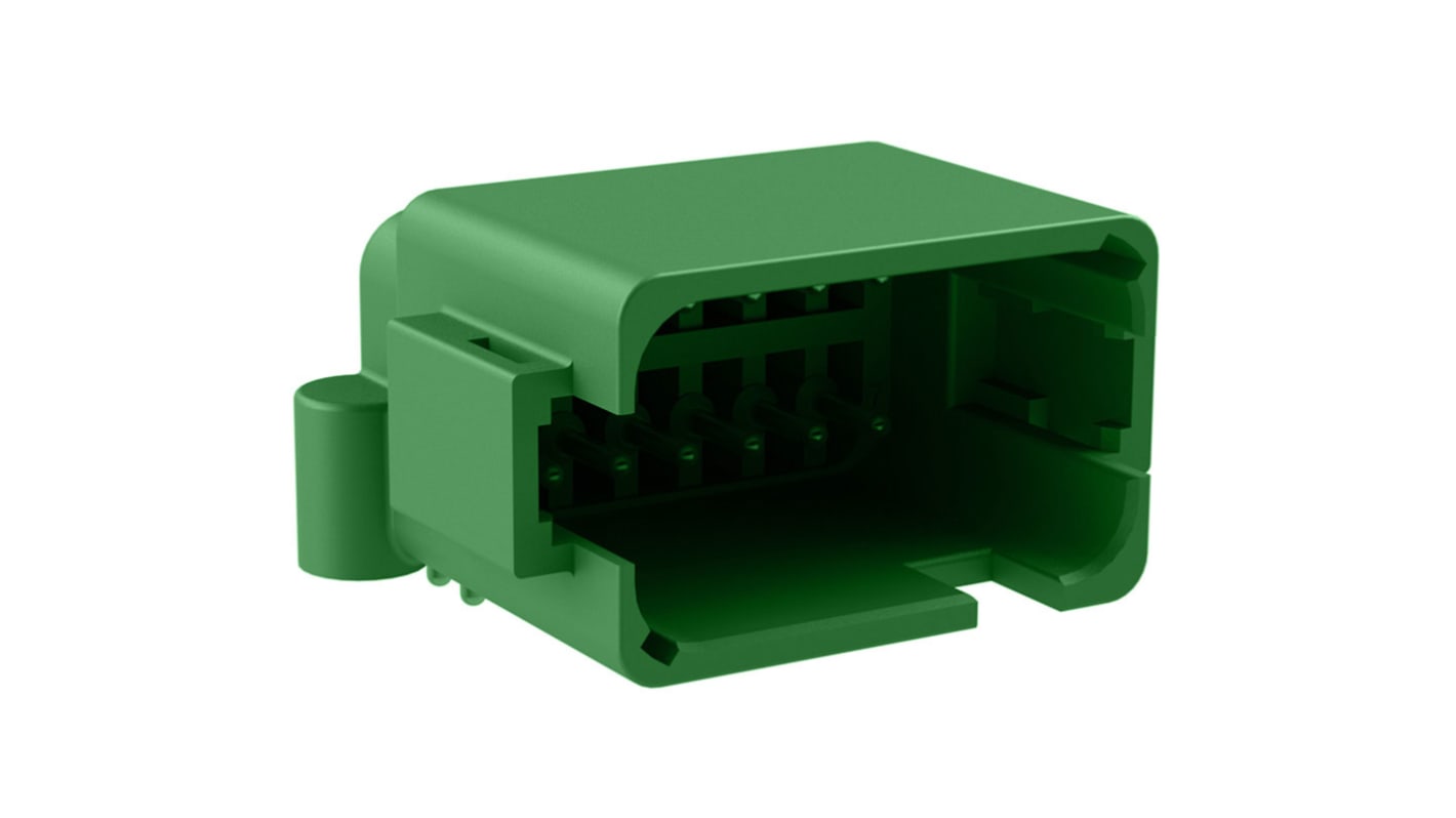 Amphenol Industrial, AT BoardLock Automotive Connector Plug Green PCB 12 Way, Screw Termination ATF13-12PC-BM13