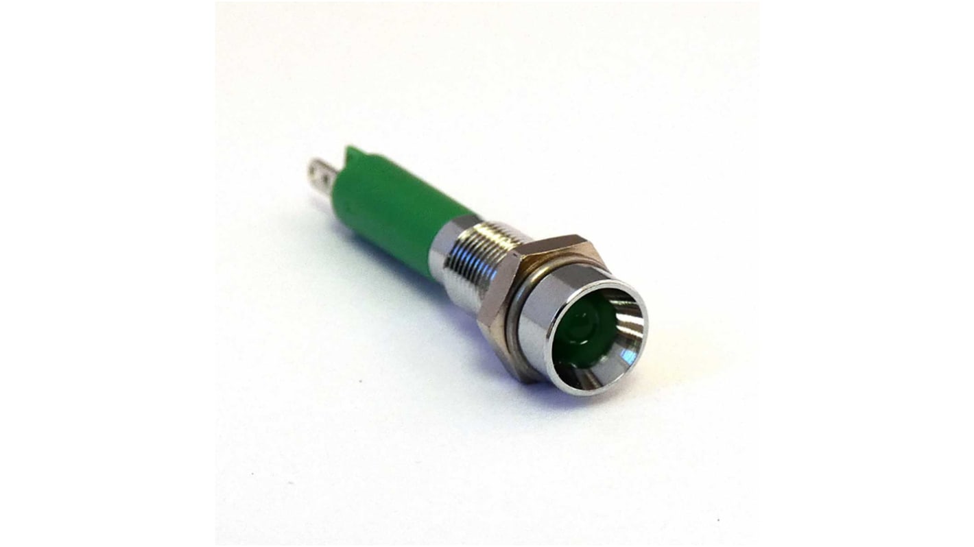 CML Innovative Technologies 1903X35X Series Green Panel Mount Indicator, 24V dc, 6mm Mounting Hole Size, IP40
