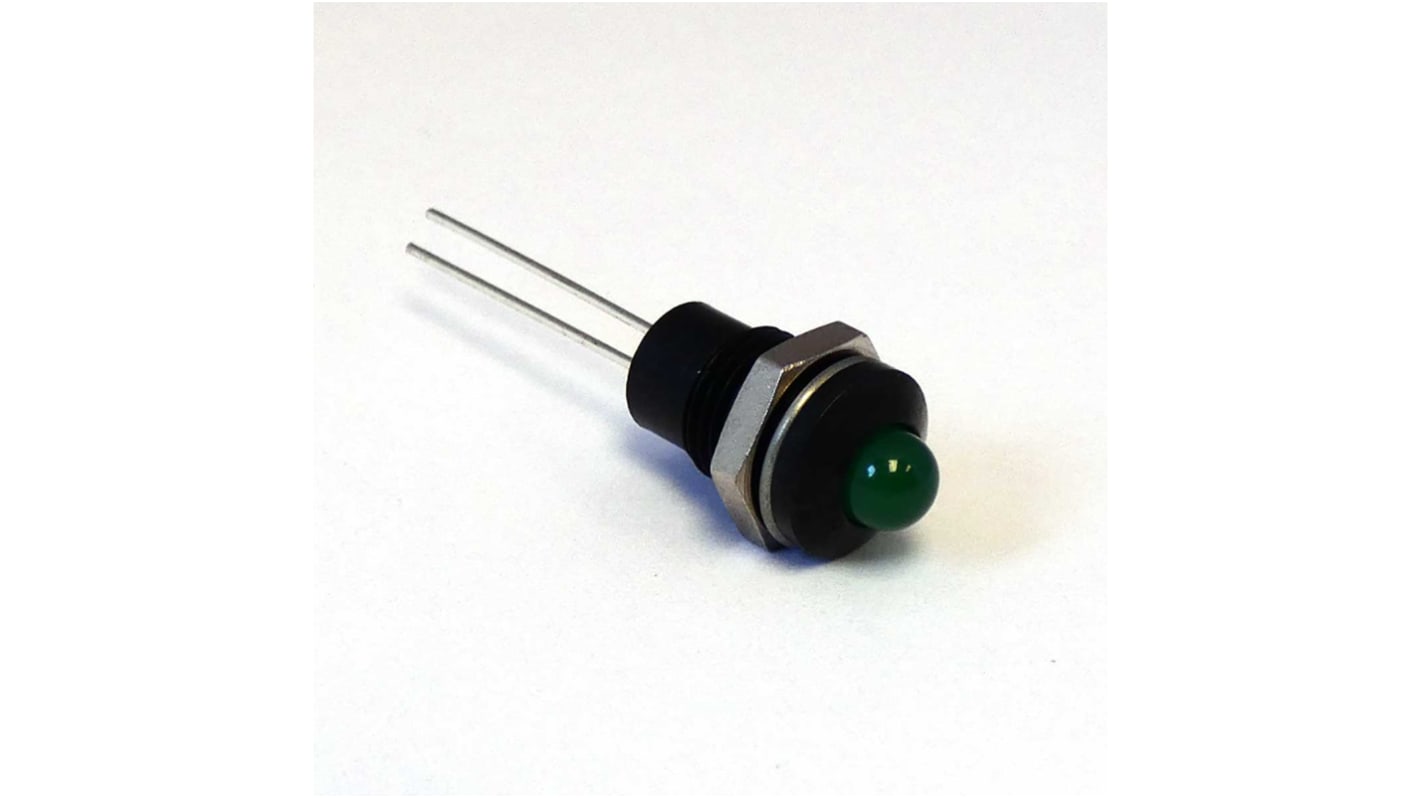 Lampka kontrolna do montażu panelowego 2V, zielona 8mm LED Czarny CML Innovative Technologies