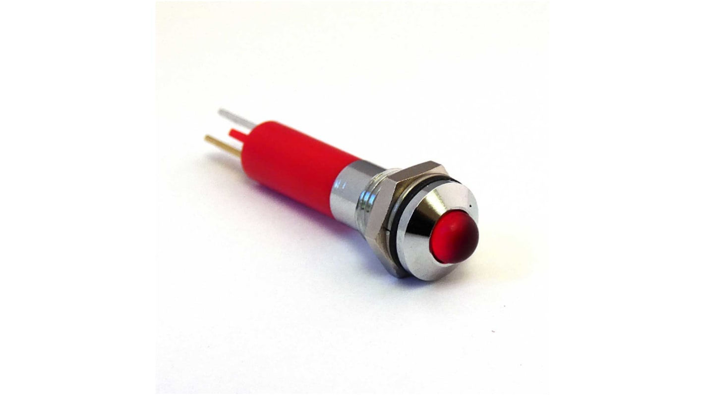 Indicatore da pannello CML Innovative Technologies Rosso  a LED, 24V cc, IP67, Sporgente, foro da 8mm