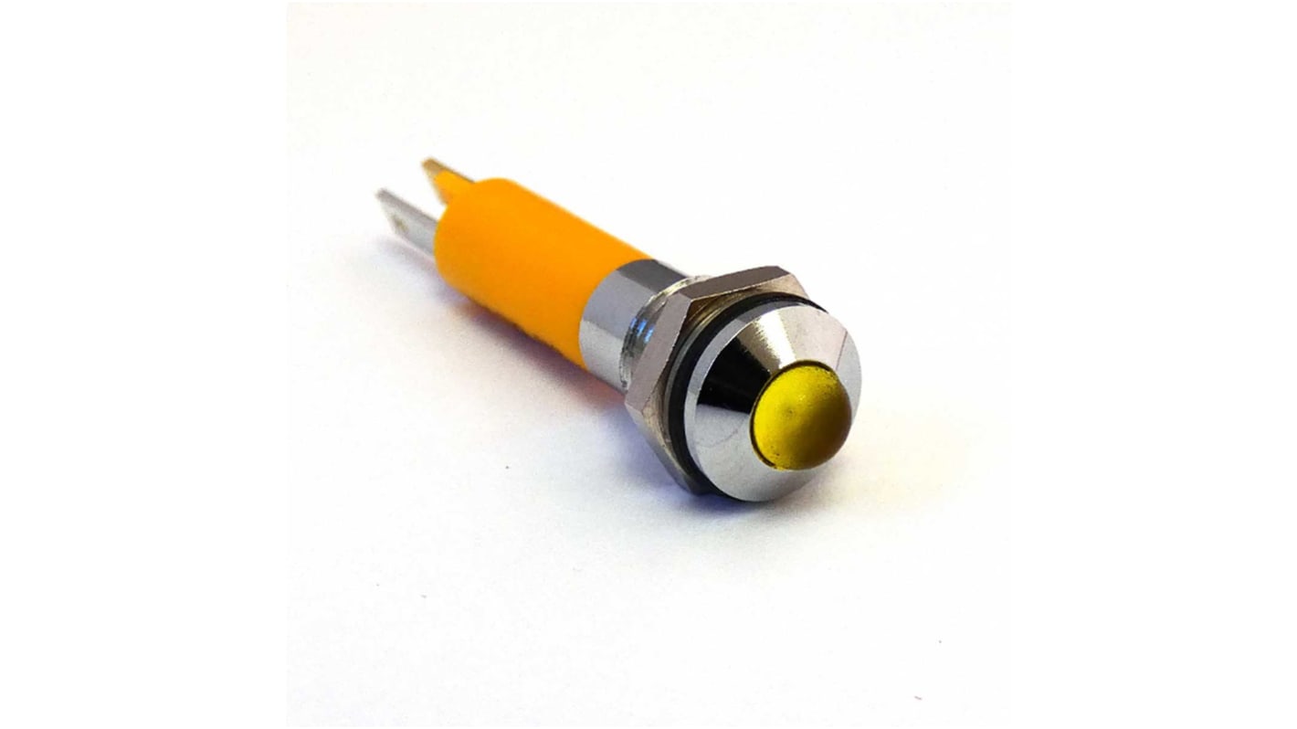 Voyant LED lumineux  Jaune CML Innovative Technologies, dia. 8mm, 24V c.c., IP67