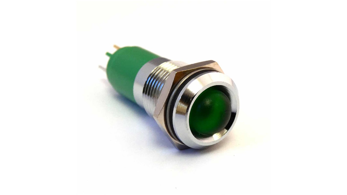 CML 192AX25X LED Schalttafel-Anzeigelampe Grün 12V ac/dc, Montage-Ø 14mm