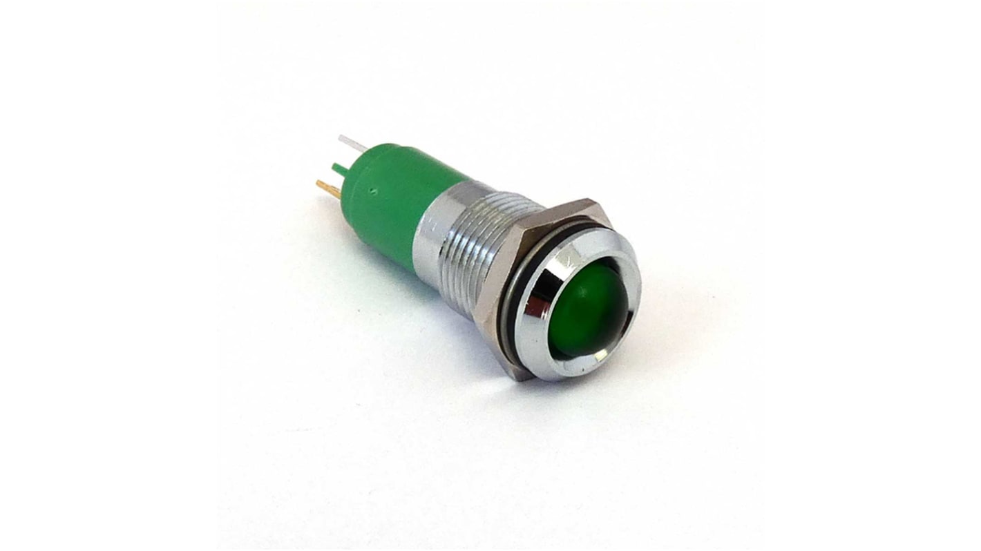 CML Innovative Technologies 192AX35X Series Green Panel Mount Indicator, 24V ac/dc, 14mm Mounting Hole Size, IP67