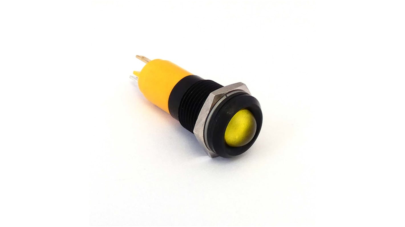 CML Innovative Technologies 192AX35X Series Yellow Panel Mount Indicator, 24V ac/dc, 14mm Mounting Hole Size, IP67