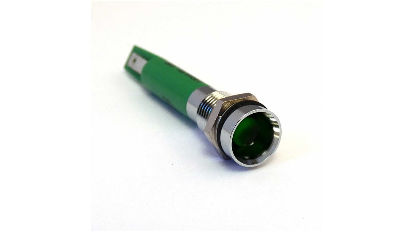 Lampka kontrolna do montażu panelowego 230V ac, zielona 8mm LED CML Innovative Technologies