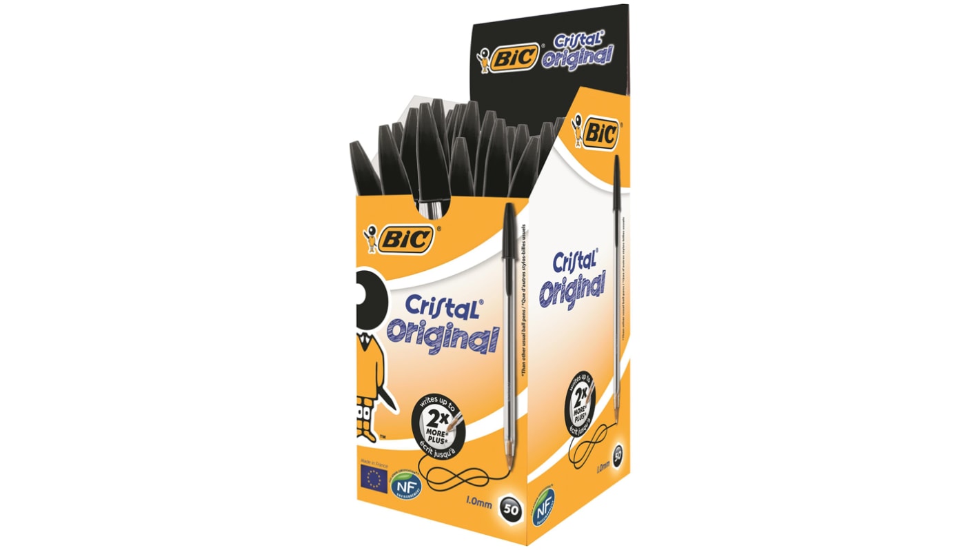 BIC 黑色圆珠笔 水笔, 1 mm笔尖