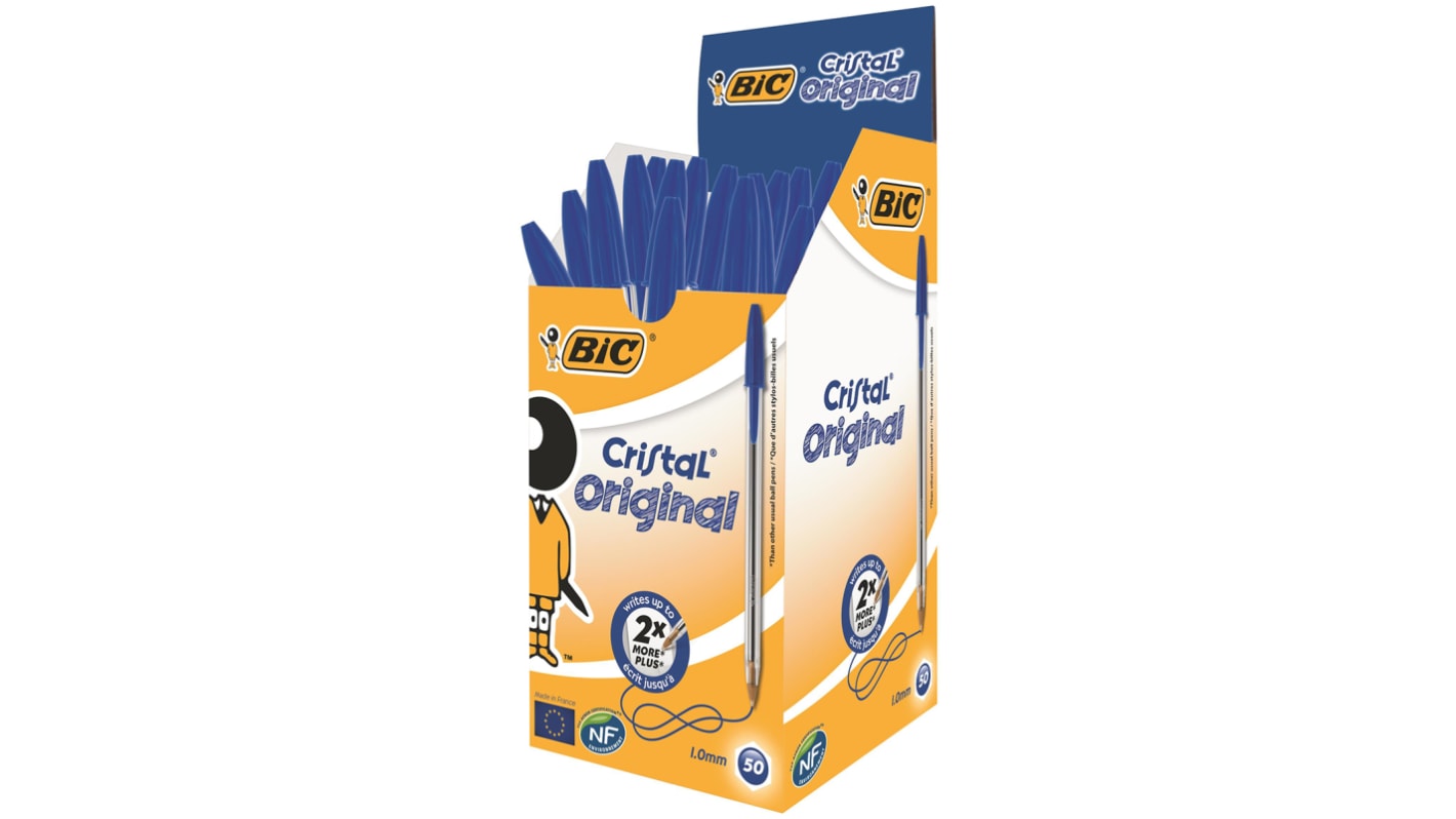 BIC 蓝色圆珠笔 水笔, 1 mm笔尖
