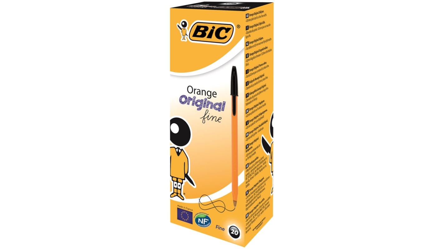 BIC Black Ball Point Pen, 0.8 mm Tip Size