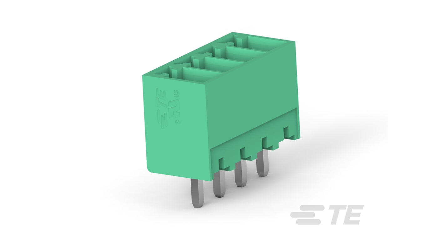 TE Connectivity 3.5mm Pitch 6 Way Vertical Pluggable Terminal Block, Header, Through Hole, Solder Termination