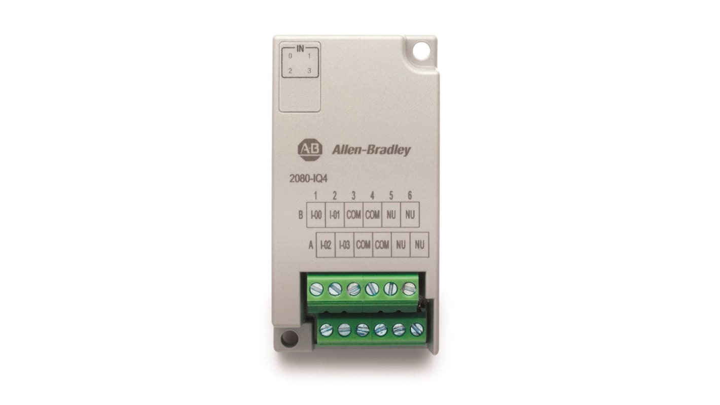 Moduł PLC We/Wy Allen Bradley Moduł PLC We/Wy Bulletin 2080 Cyfrowe Mikrowieża 800 2080-IQ4 30,5 x 62 x 20 mm