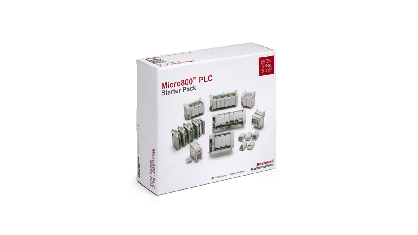 Rockwell Automation Micro 820 Series PLC CPU Starter Kit for Use with Micro 800 Controllers, Relay Output, 12-Input