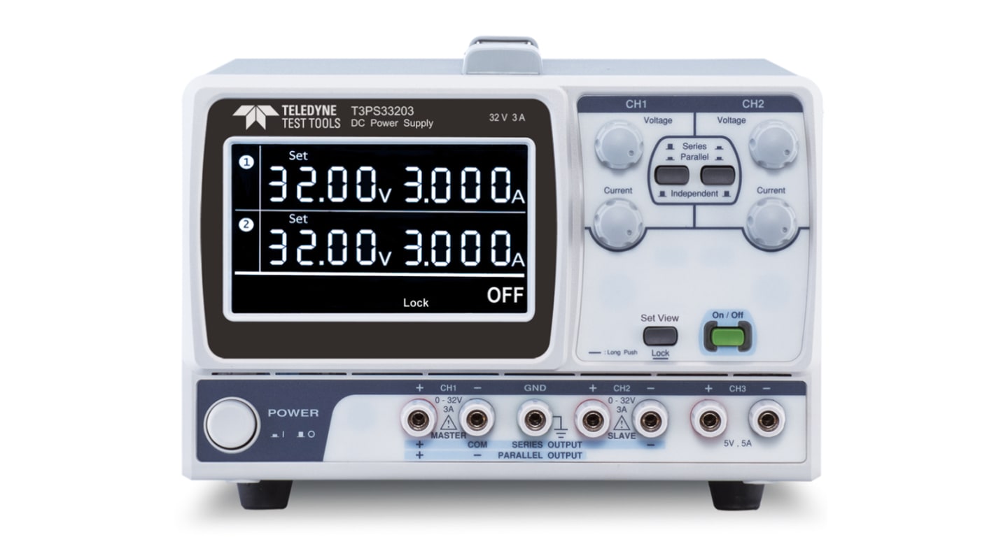 Alimentation de laboratoire, 0 → 32V, 0 → 3A, 3 sorties 217W