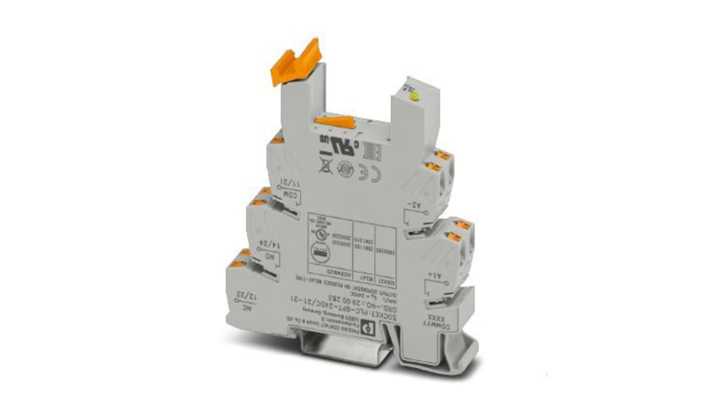 Phoenix Contact PLC-BPT- 24DC/21-21 2 Pin 24V dc DIN Rail Relay Base