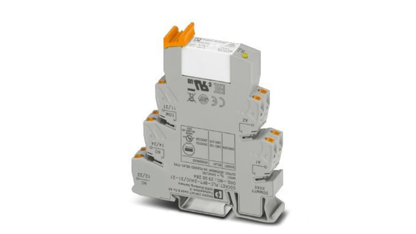 Phoenix Contact Interface Relay, DIN Rail Mount, 24V ac/dc Coil, DPDT