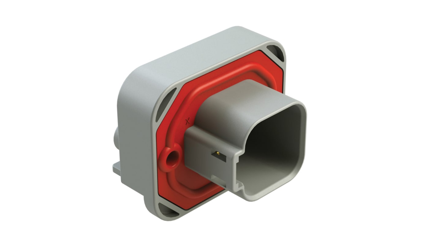 Amphenol Industrial, AT Automotive Connector Plug Grey Flange Mount 6 Way AT13-6P-BM03GRY
