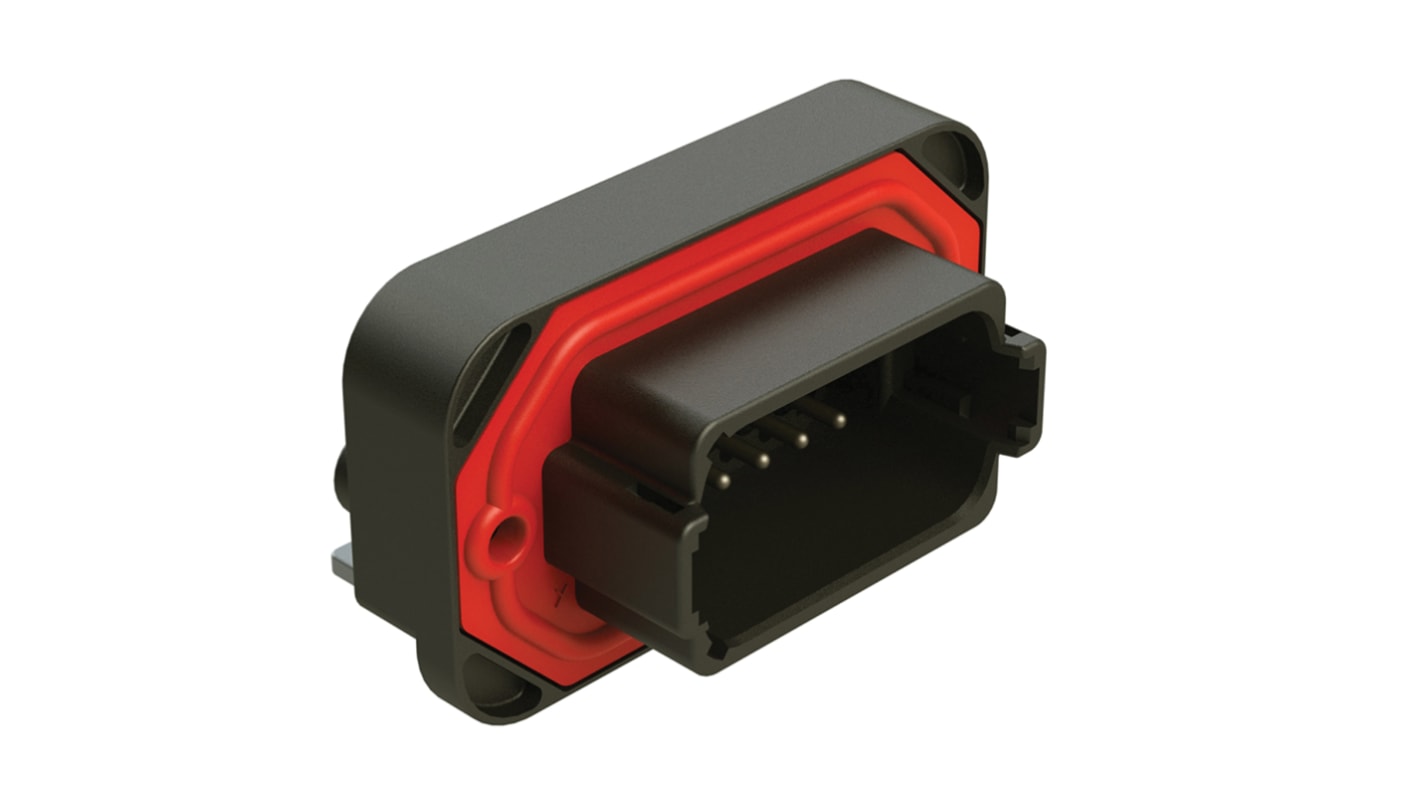Amphenol Industrial, AT Automotive Connector Plug Black Flange Mount 12 Way AT13-12PB-BM03