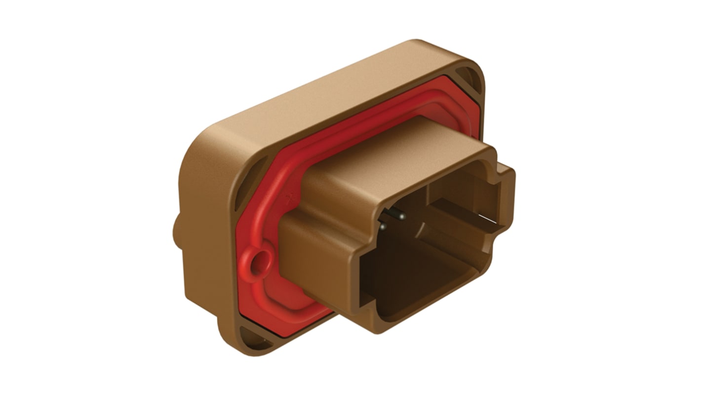 Amphenol Industrial, AT Automotive Connector Plug Brown Flange Mount 8 Way AT15-08PD-BM03
