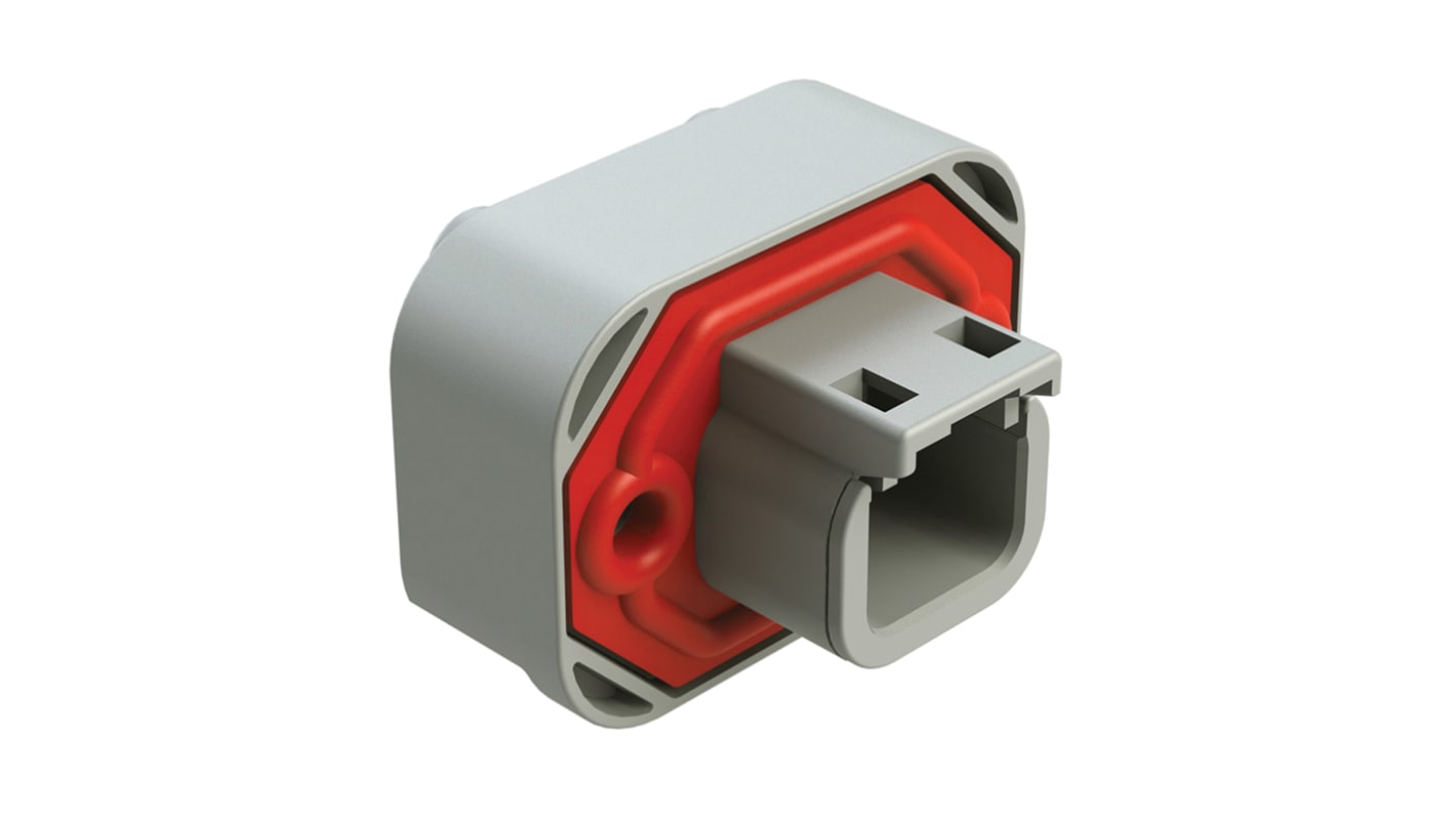 Amphenol Industrial, AT Automotive Connector Plug Grey Flange Mount 2 Way ATM15-2P-BM03