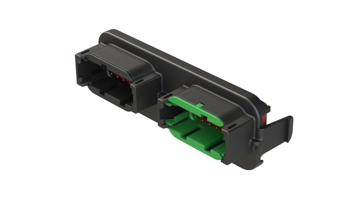 Amphenol Industrial, Armor IPX Automotive Connector Plug Black PCB 24 Way, Solder Termination ATM13-12PB-12PC-BM03