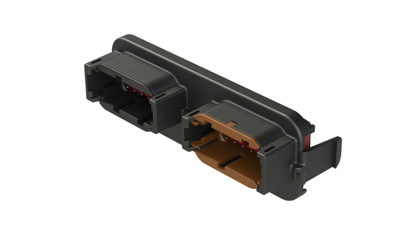 Amphenol Industrial, Armor IPX Automotive Connector Plug Black PCB 24 Way, Solder Termination ATM13-12PB-12PD-BM03