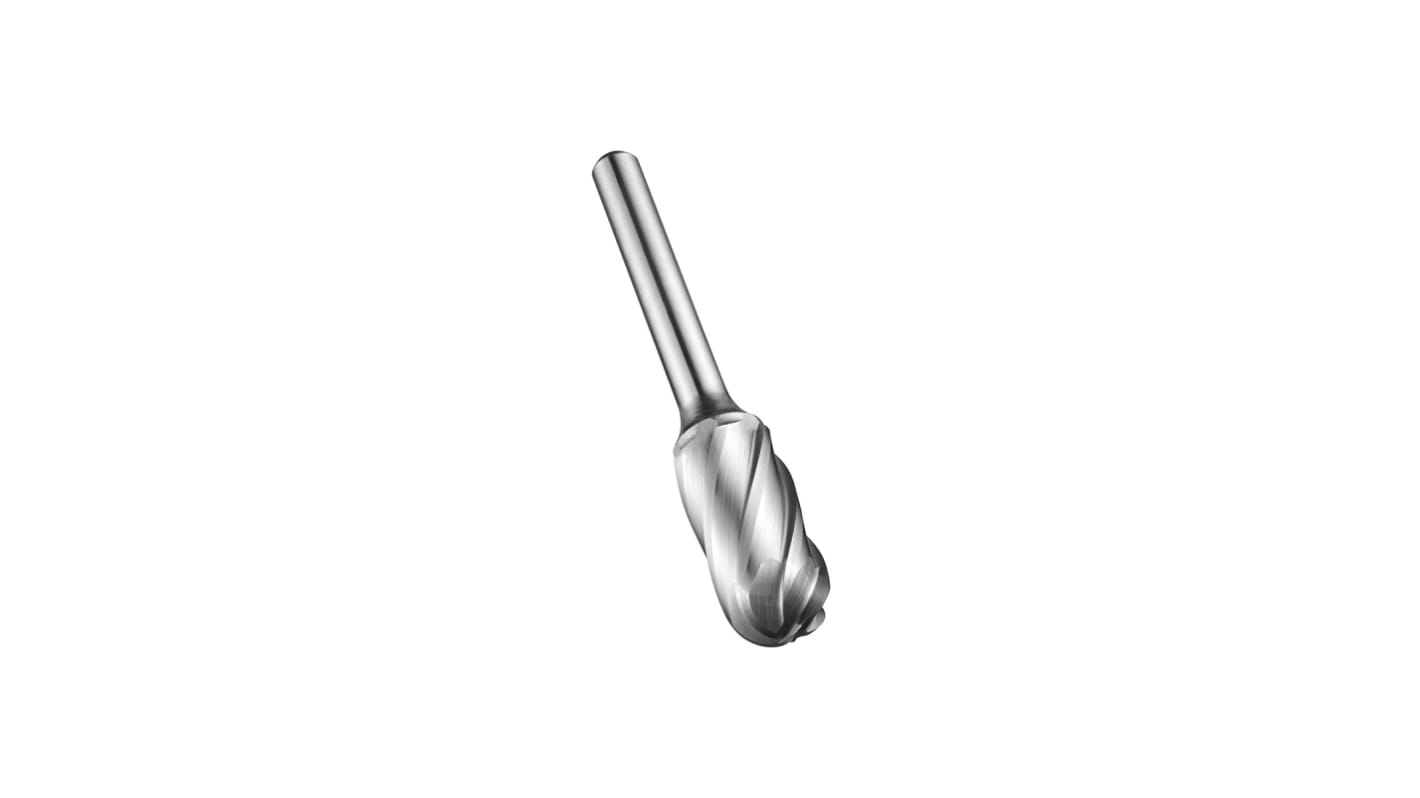 Dormer Ball Nosed Cylinder Burr, 9.6mm Capacity, Carbide Blade