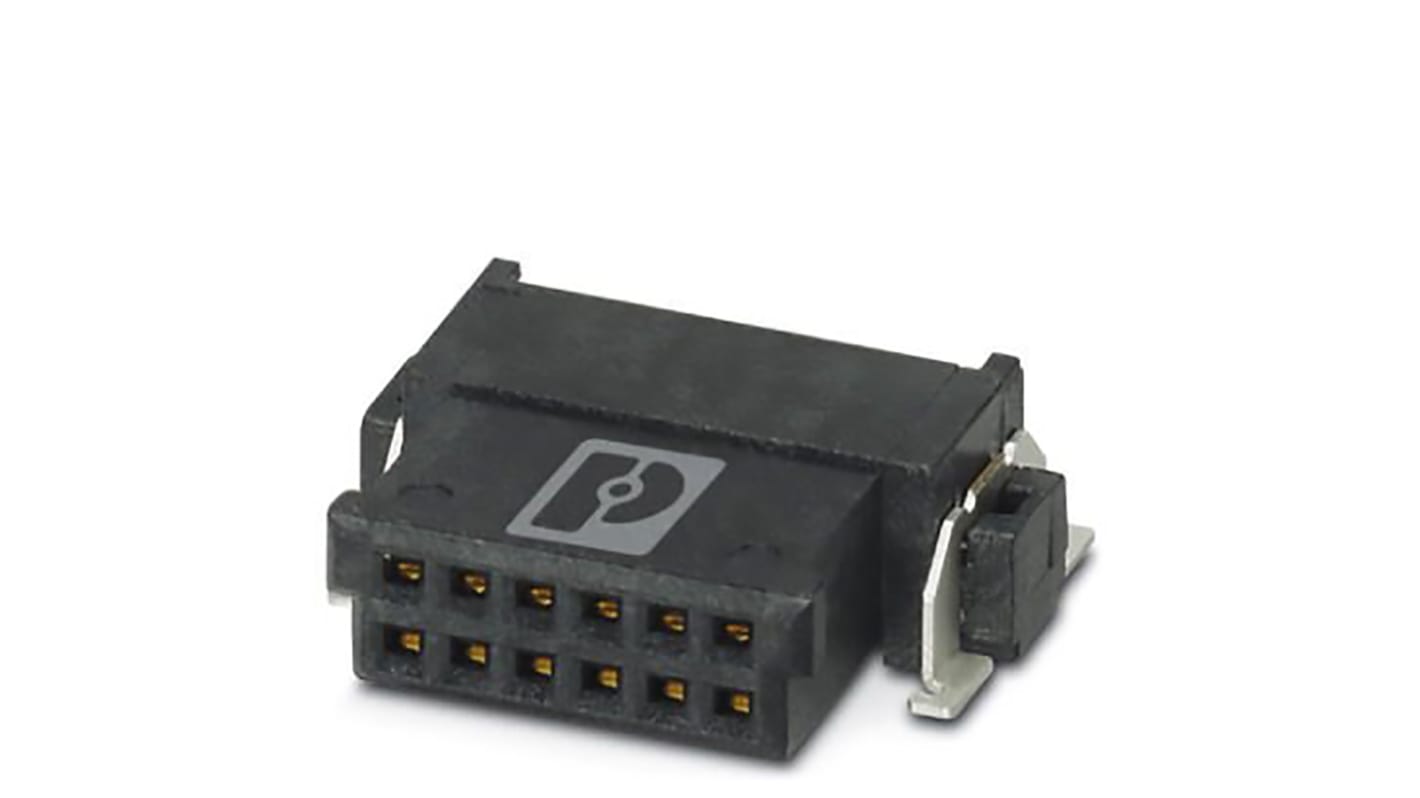 Conector hembra para PCB Phoenix Contact serie FP 1.27/ 26-FH, de 26 vías en 2 filas, paso 1.27mm, 500 V, 1.4A, Montaje